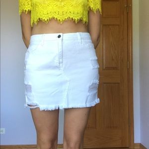 White Denim Skirt